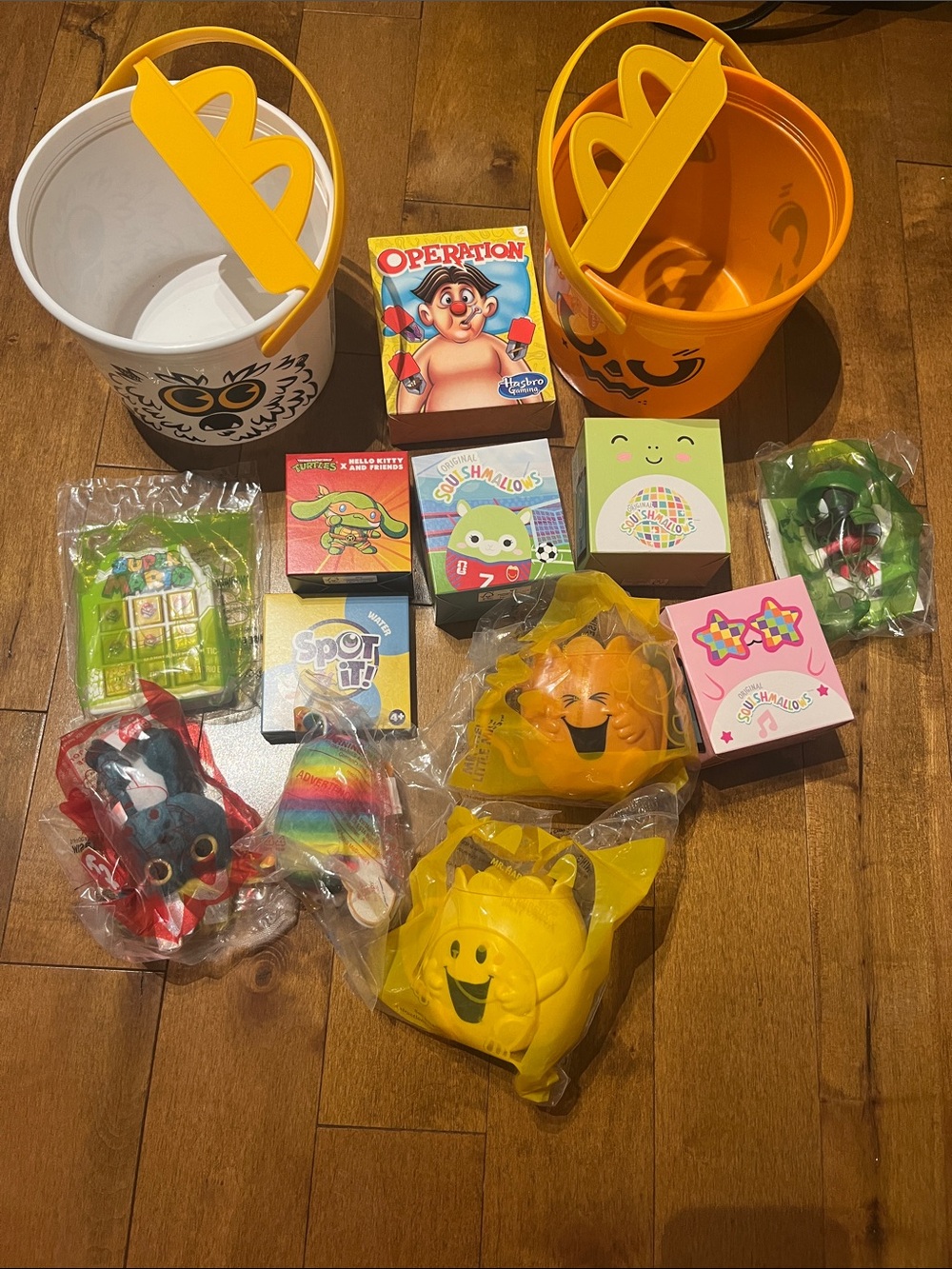 New McDonald’s Happy Meal toys squishmallow, Mr. Men, games, Ty buckets Collect